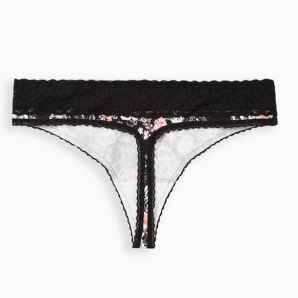TORRID: NWT Cotton Mid-Rise Thong Lace Trim Panty - Size 2 / 2x - Picture 3 of 7